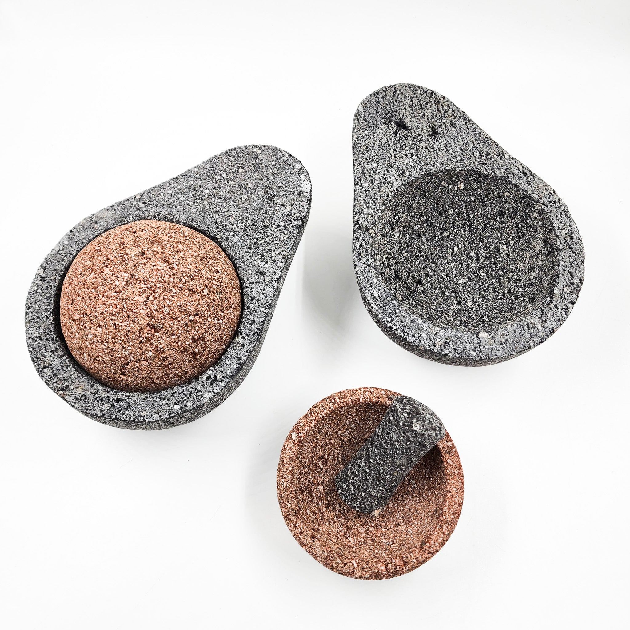 Molcajete aguacate de piedra de basalto