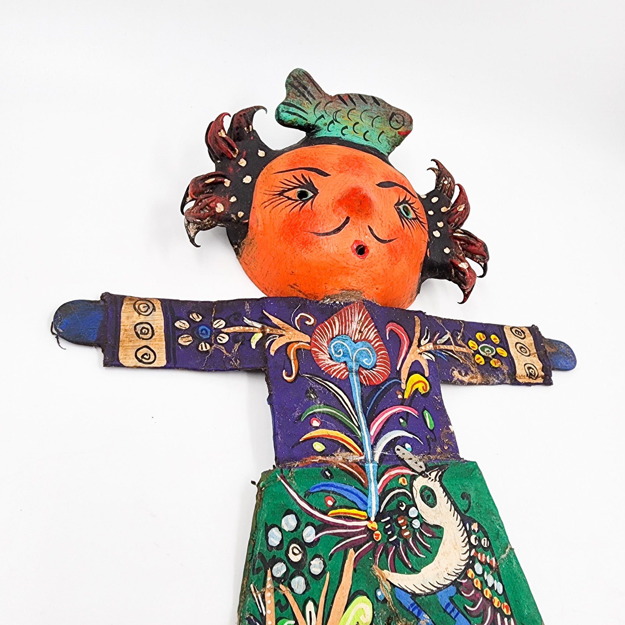Muñeco artesanal con máscara de coco - Pez