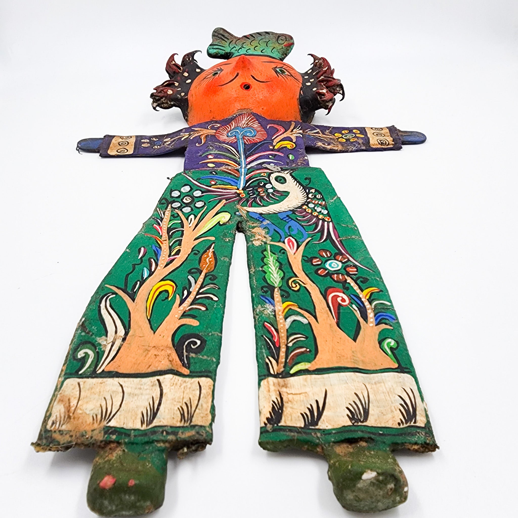 Muñeco artesanal con máscara de coco - Pez
