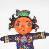 Muñeco artesanal con máscara de coco - Pez