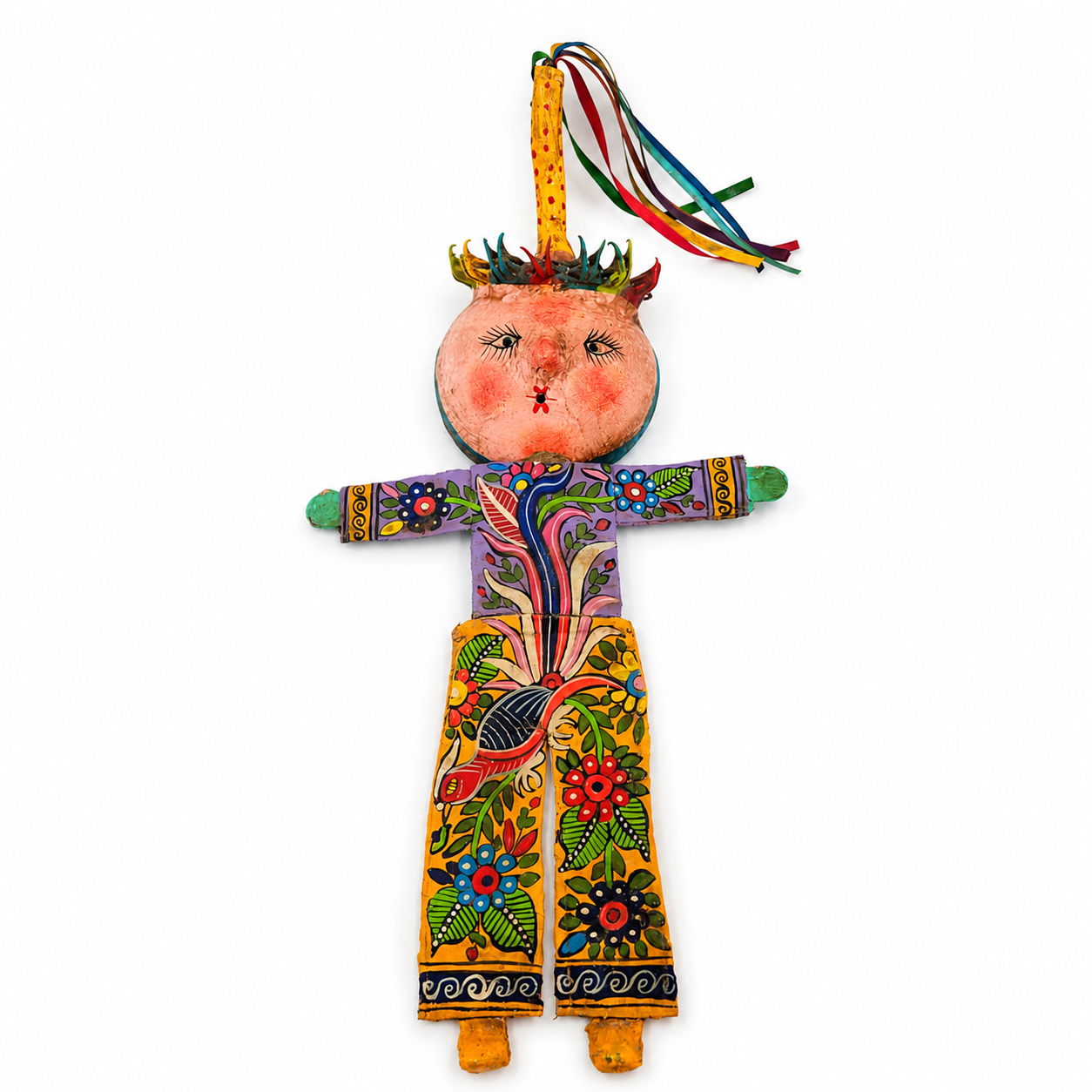 Muñeco artesanal con máscara de coco