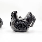 Gallo y gallina de barro negro - piezas decorativas