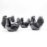 Gallo y gallina de barro negro - piezas decorativas