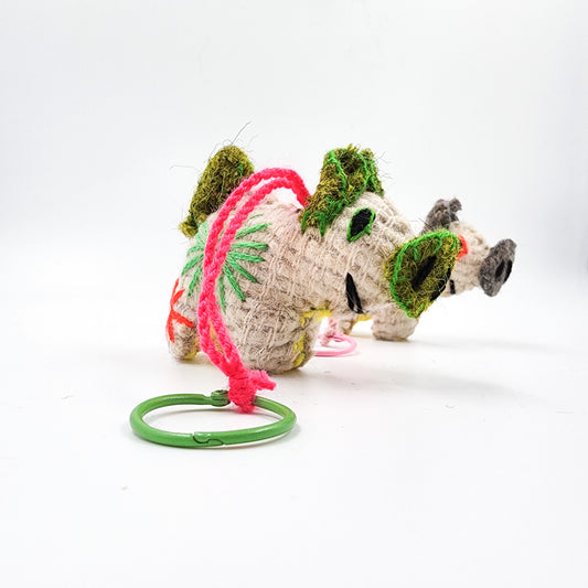 Peluche cochino de lana artesanal