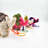 Peluche elefante de lana artesanal