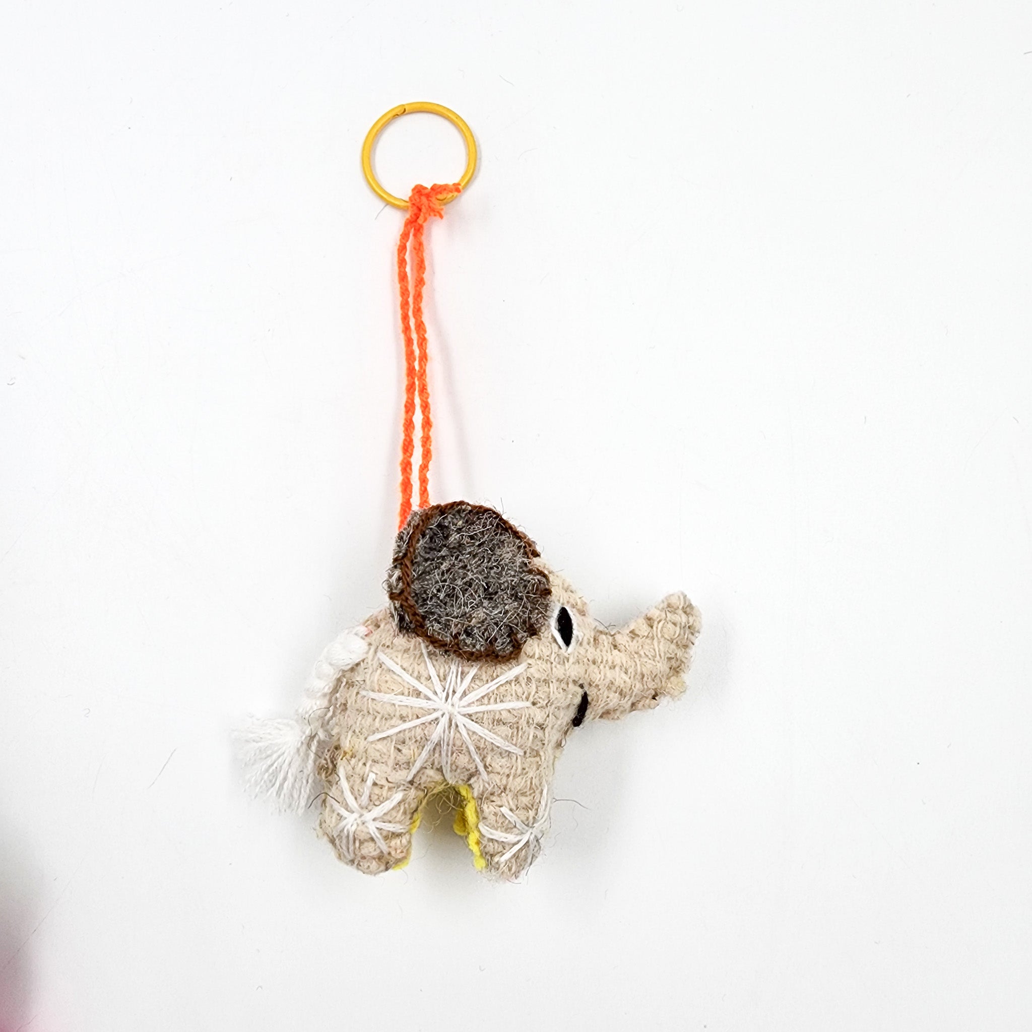 Peluche elefante de lana artesanal