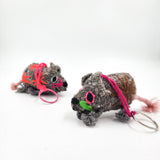 Peluche ratón de lana artesanal