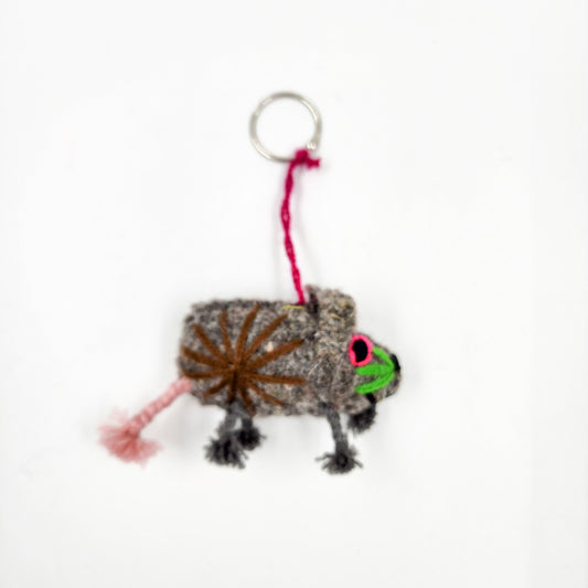 Peluche ratón de lana artesanal