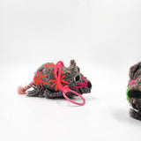 Peluche ratón de lana artesanal