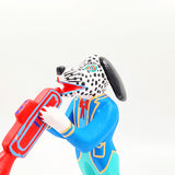 Perro con saxofón - talla de madera alebrije