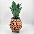 Piña de barro vidriado - Verde y rosa