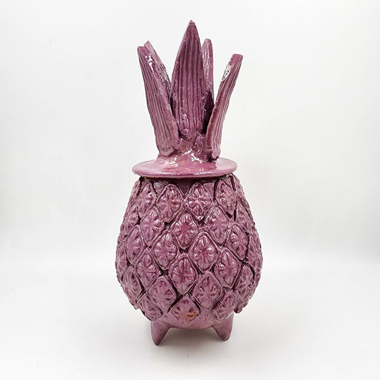 Piña de barro vidriado - morada