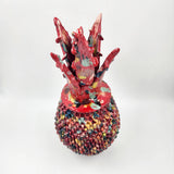 Piña de barro vidriado - roja