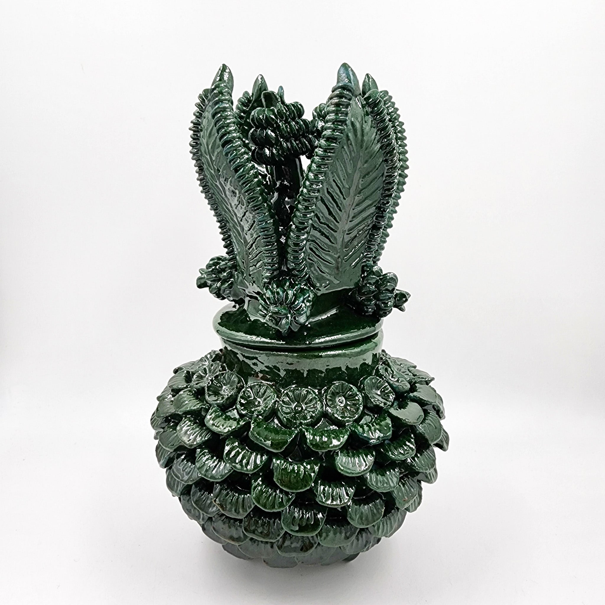 Piña de barro vidriado - Verde