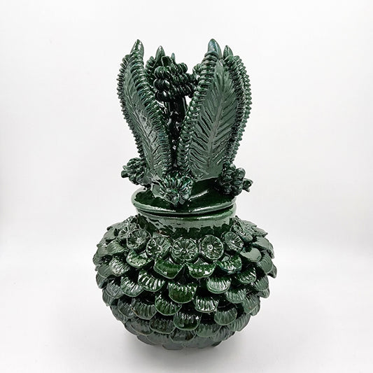 Piña de barro vidriado - Verde