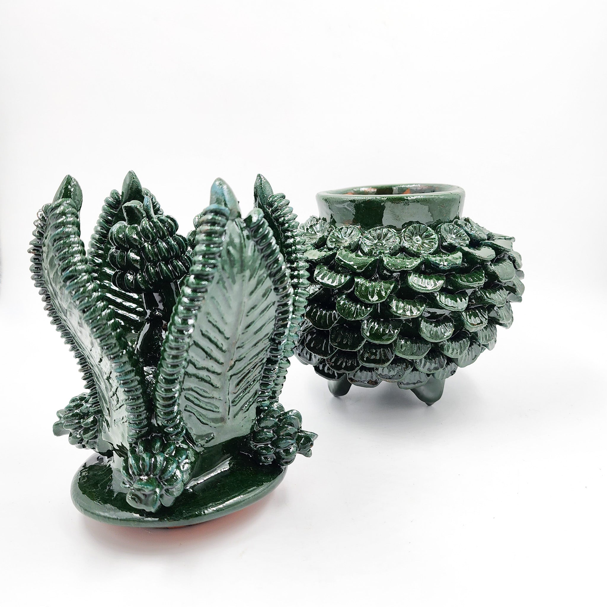 Piña de barro vidriado - Verde