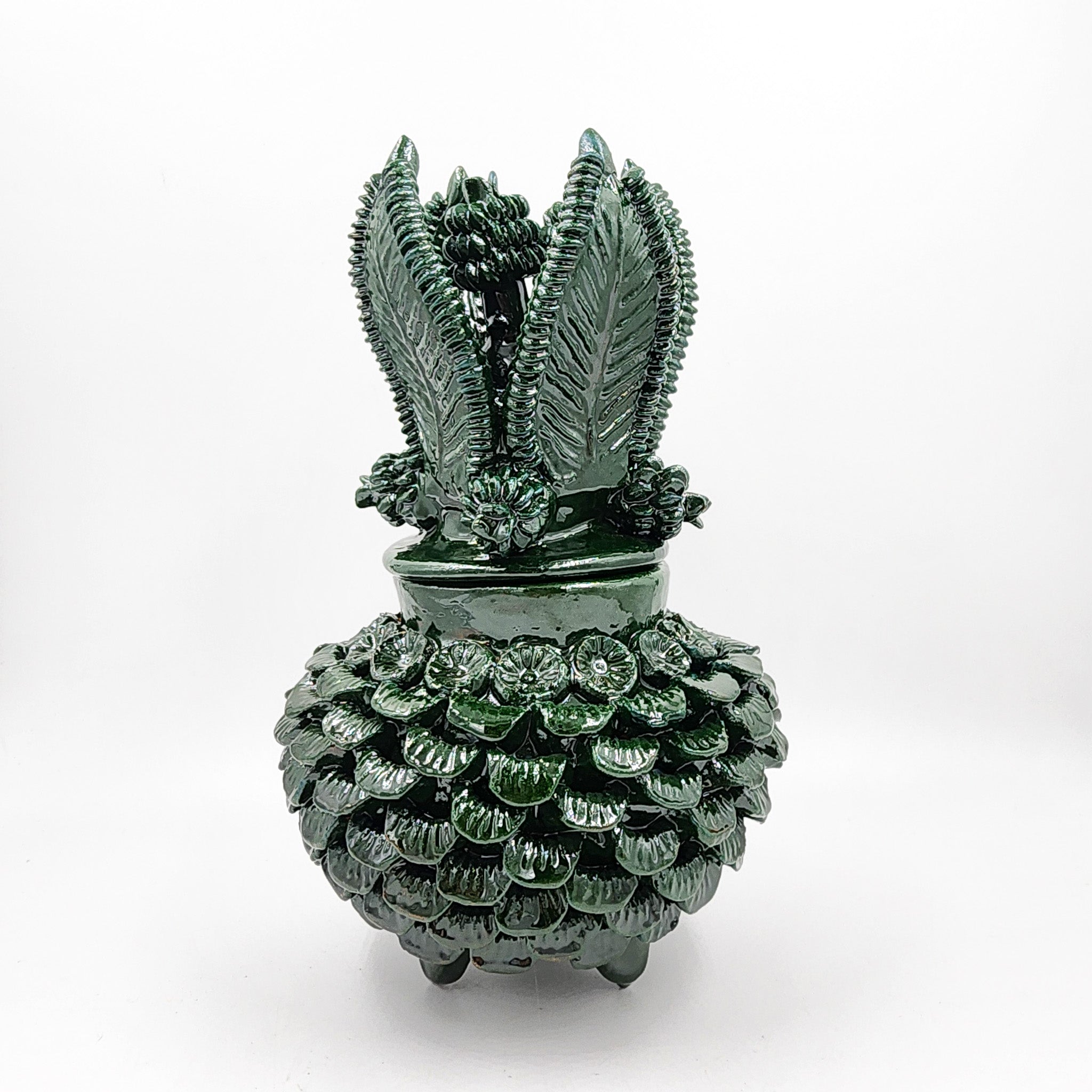 Piña de barro vidriado - Verde