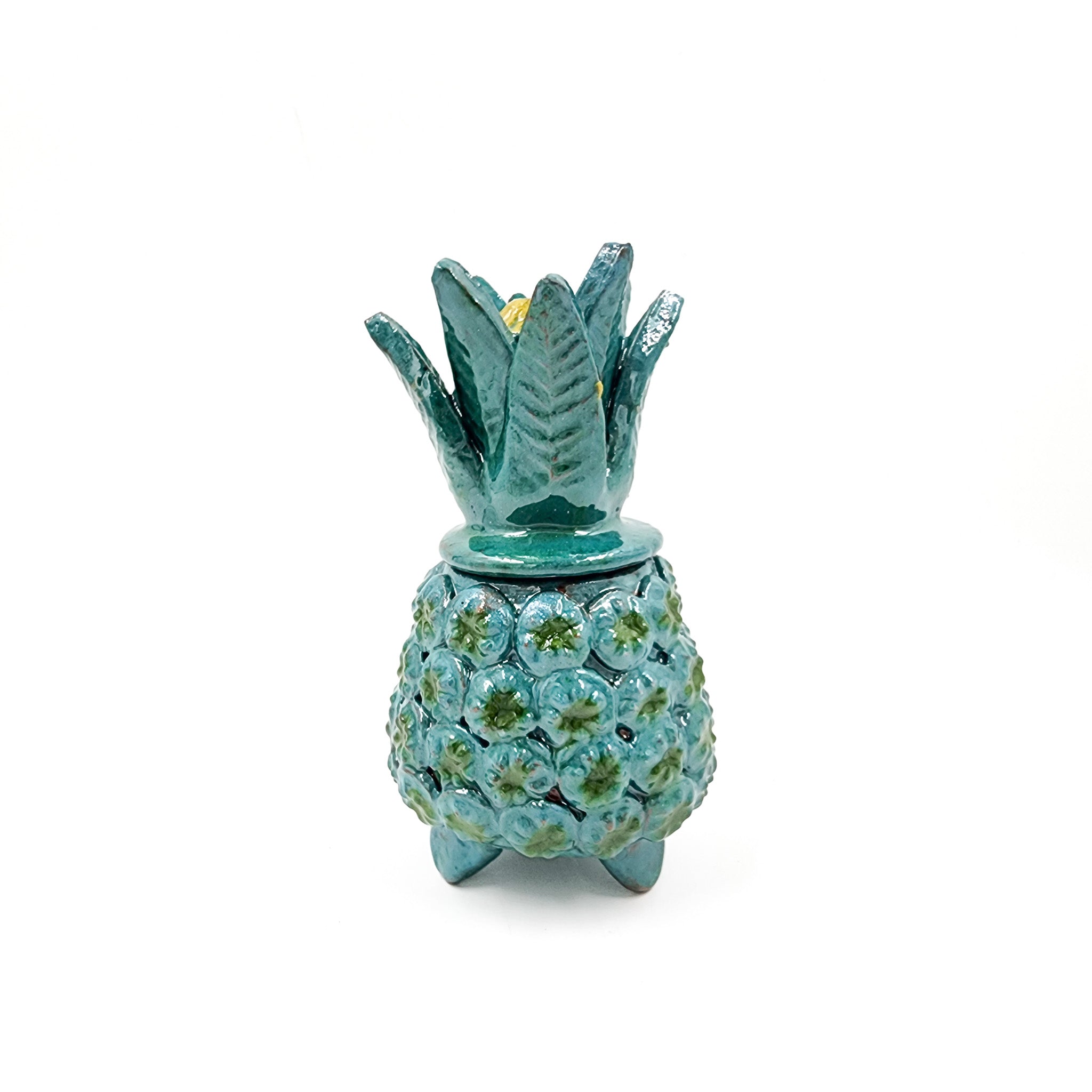 Piña vidriada mini - turquesa