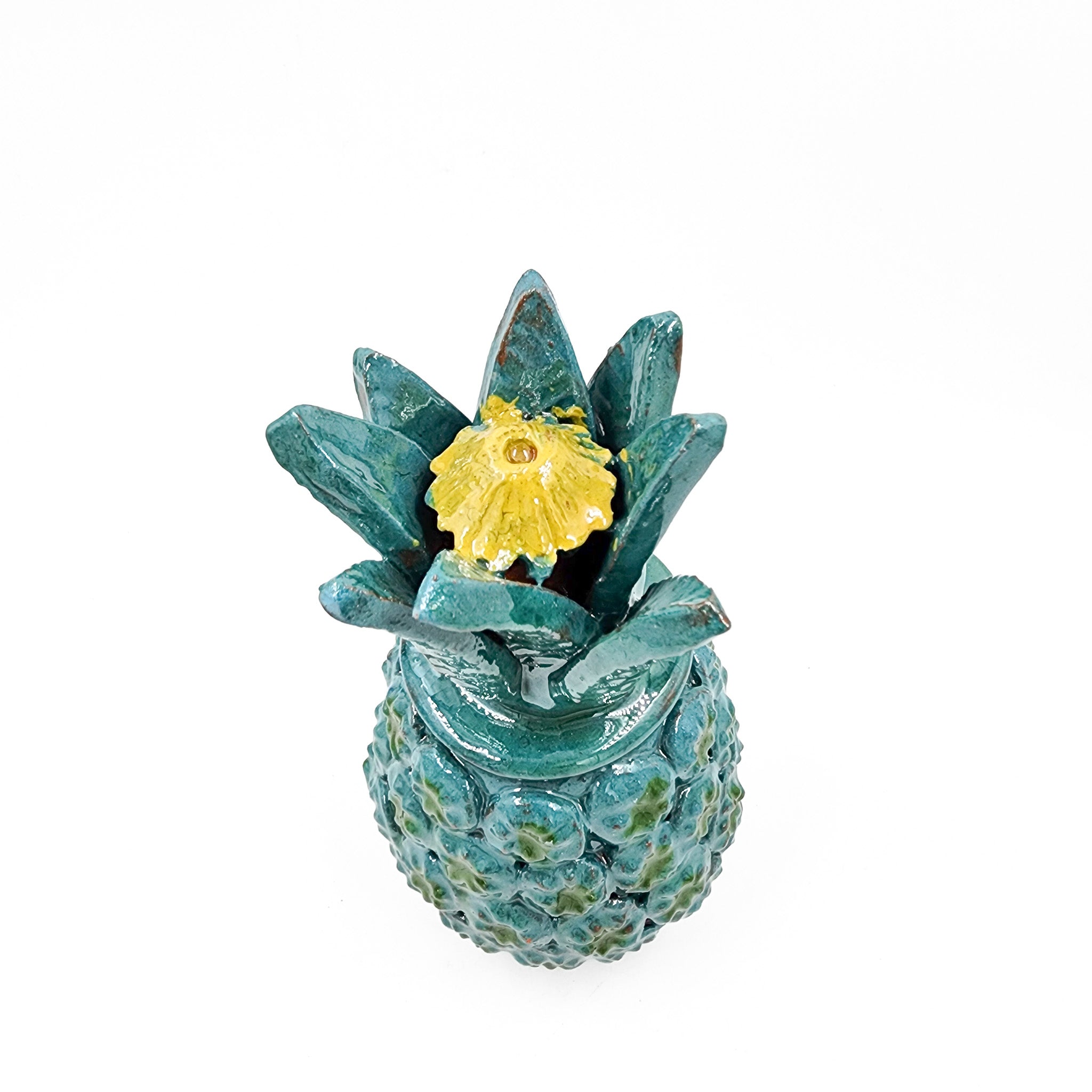 Piña vidriada mini - turquesa