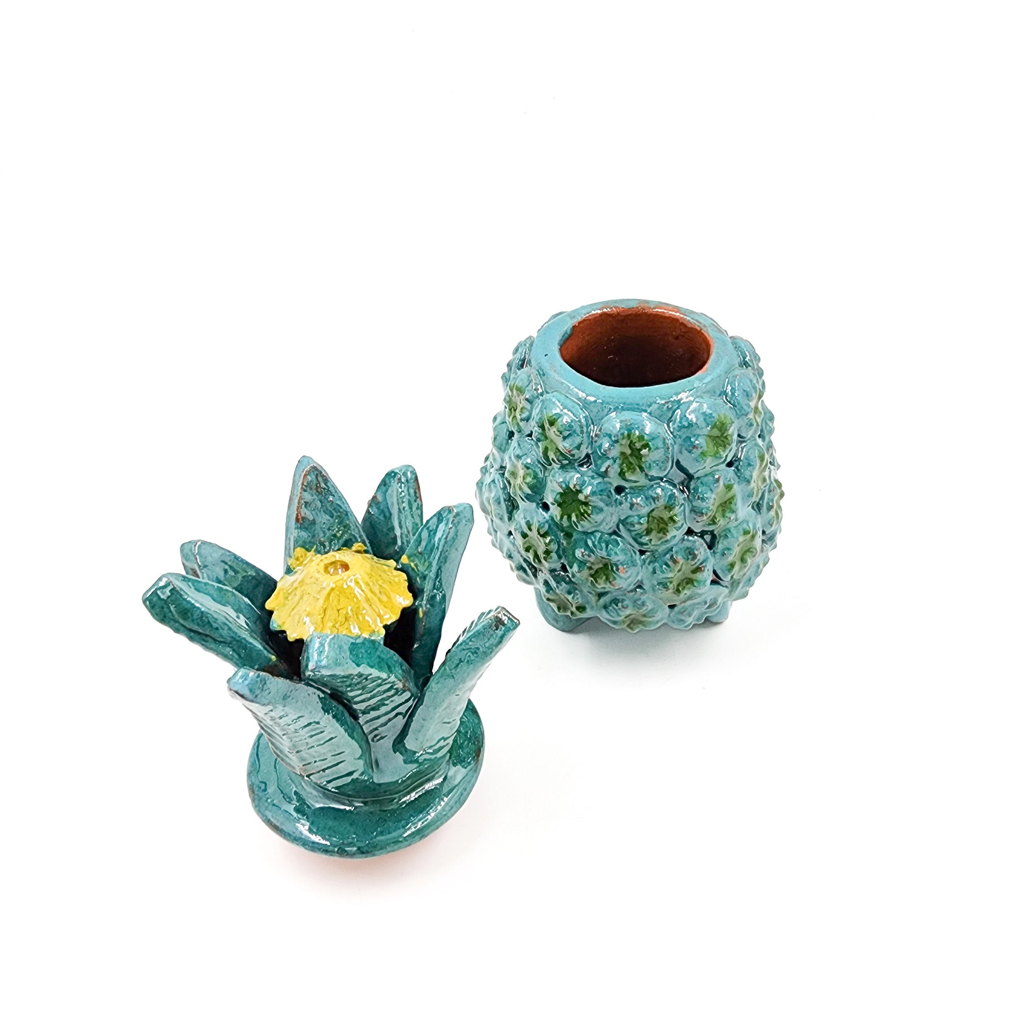 Piña vidriada mini - turquesa