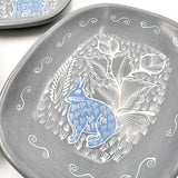 Burnished clay rectangular dish