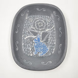 Burnished clay rectangular dish