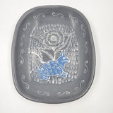 Burnished clay rectangular dish