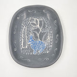 Burnished clay rectangular dish