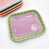 Rectangular clay plate with dots