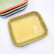 Rectangular clay plate with dots
