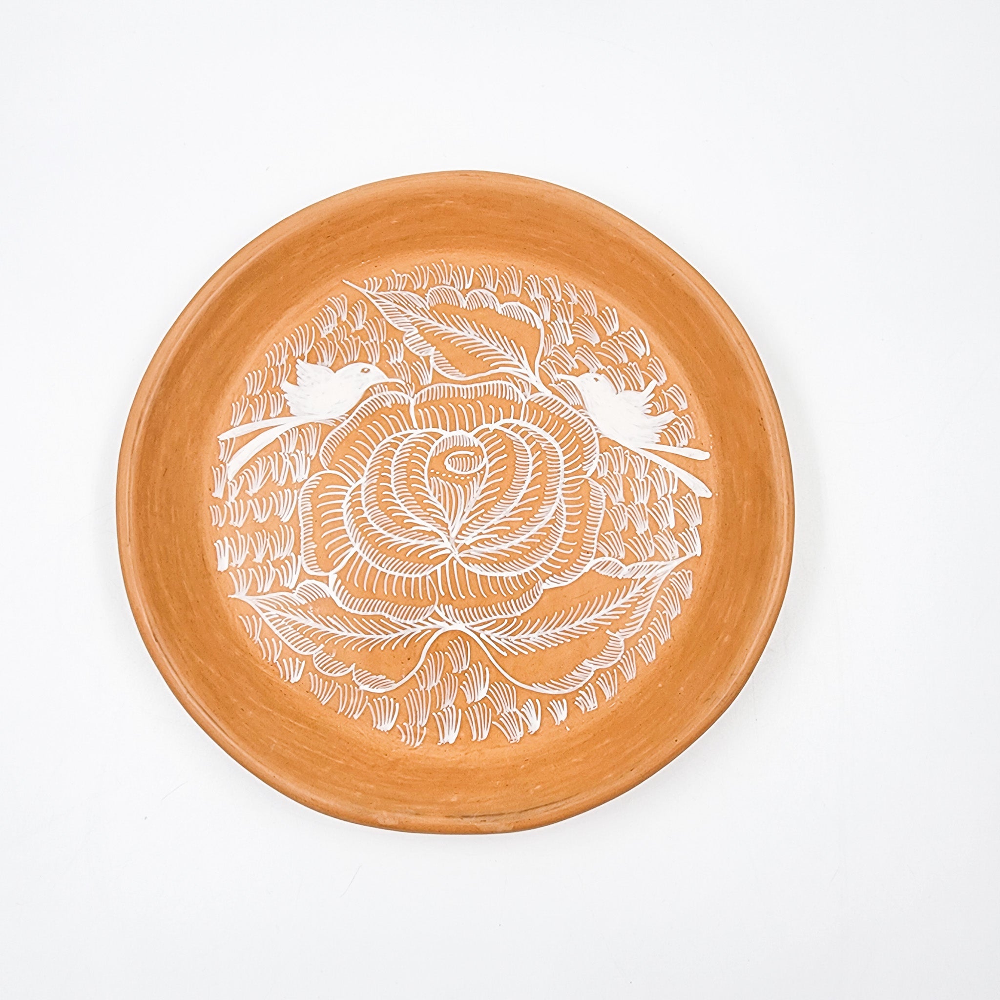Round burnished clay plate
