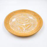 Round burnished clay plate