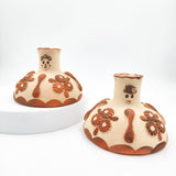Portavela Pan de Muerto de Barro Artesanal
