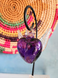 Corazones de vidrio soplado con alas