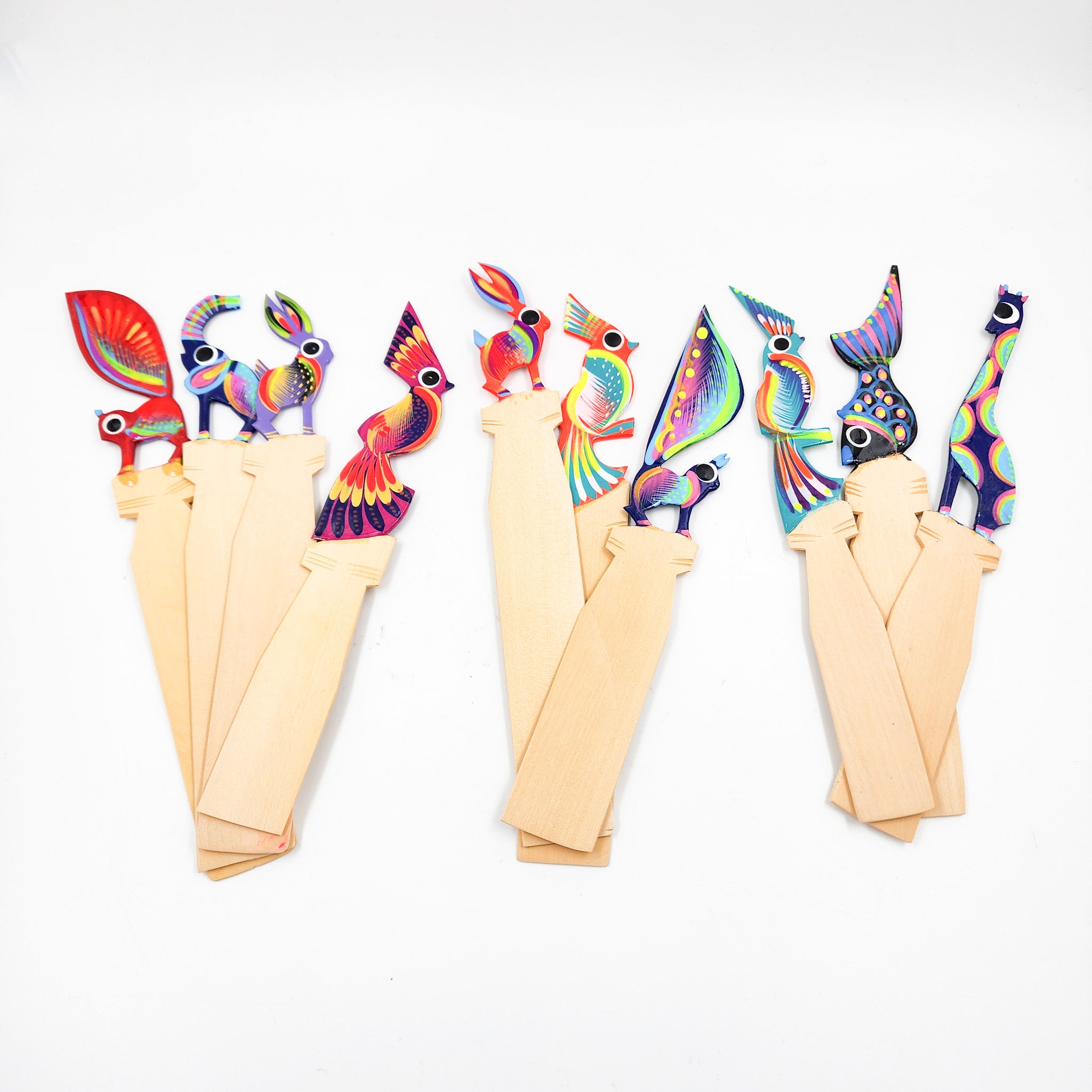 Wooden Book Separators with Hand Painted Alebrijes