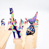 Wooden Book Separators with Hand Painted Alebrijes
