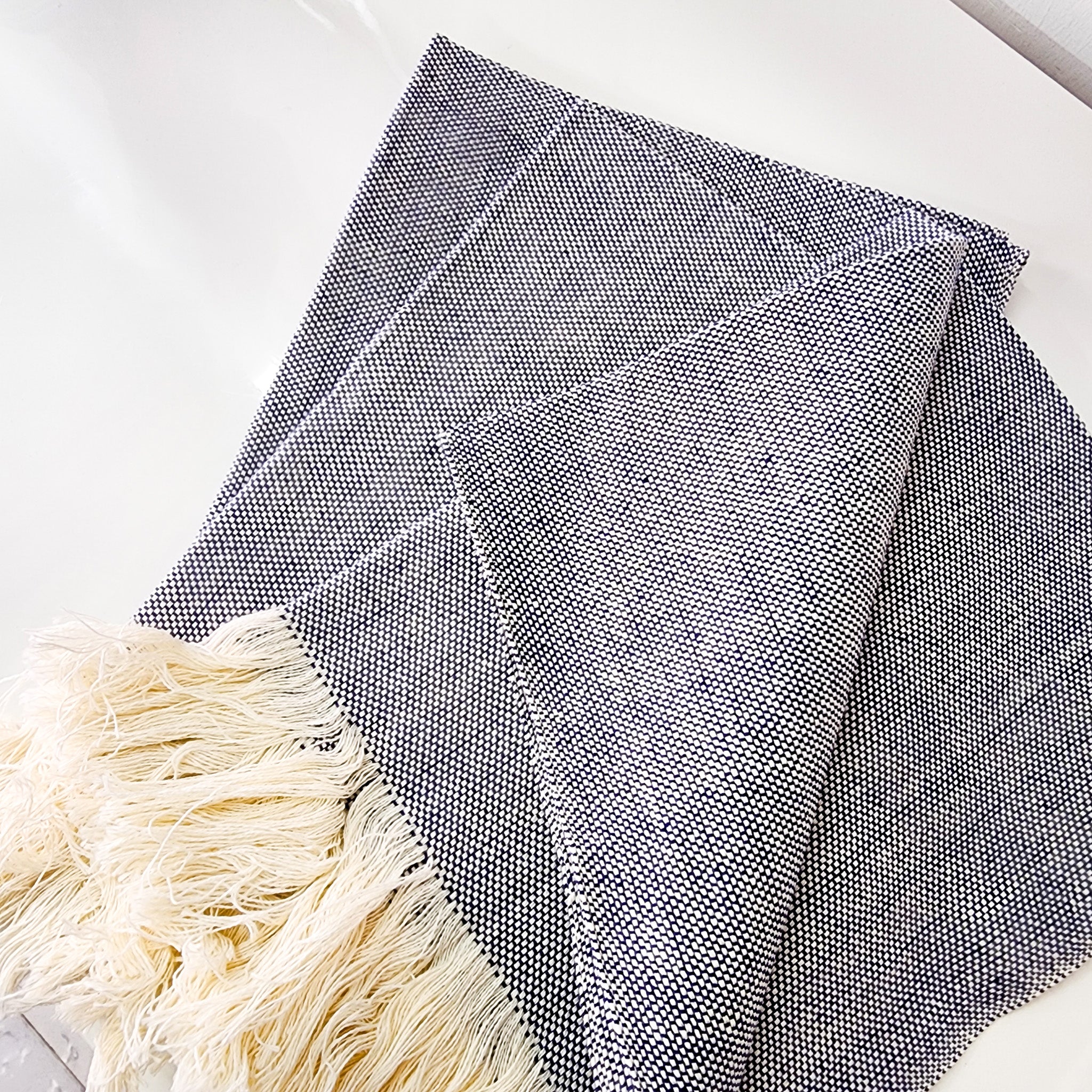 Set de 4 servilletas de algodón tejidas en telar de pedal