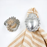 Embossed tin heart napkin rings - set of 2