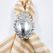 Embossed tin heart napkin rings - set of 2