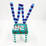 Sillita animales fantásticos talla de madera