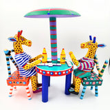 La palapa con jirafas - talla de madera alebrije