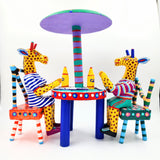 La palapa con jirafas - talla de madera alebrije