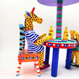 La palapa con jirafas - talla de madera alebrije