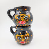 Tazas de barro Jaguar en negro o amarillo