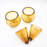 Tequilero enfriador - Set de 2 vasos de vidrio soplado