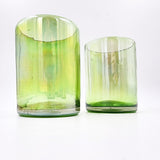 Vasos de vidrio soplado iridiscentes -set de 2