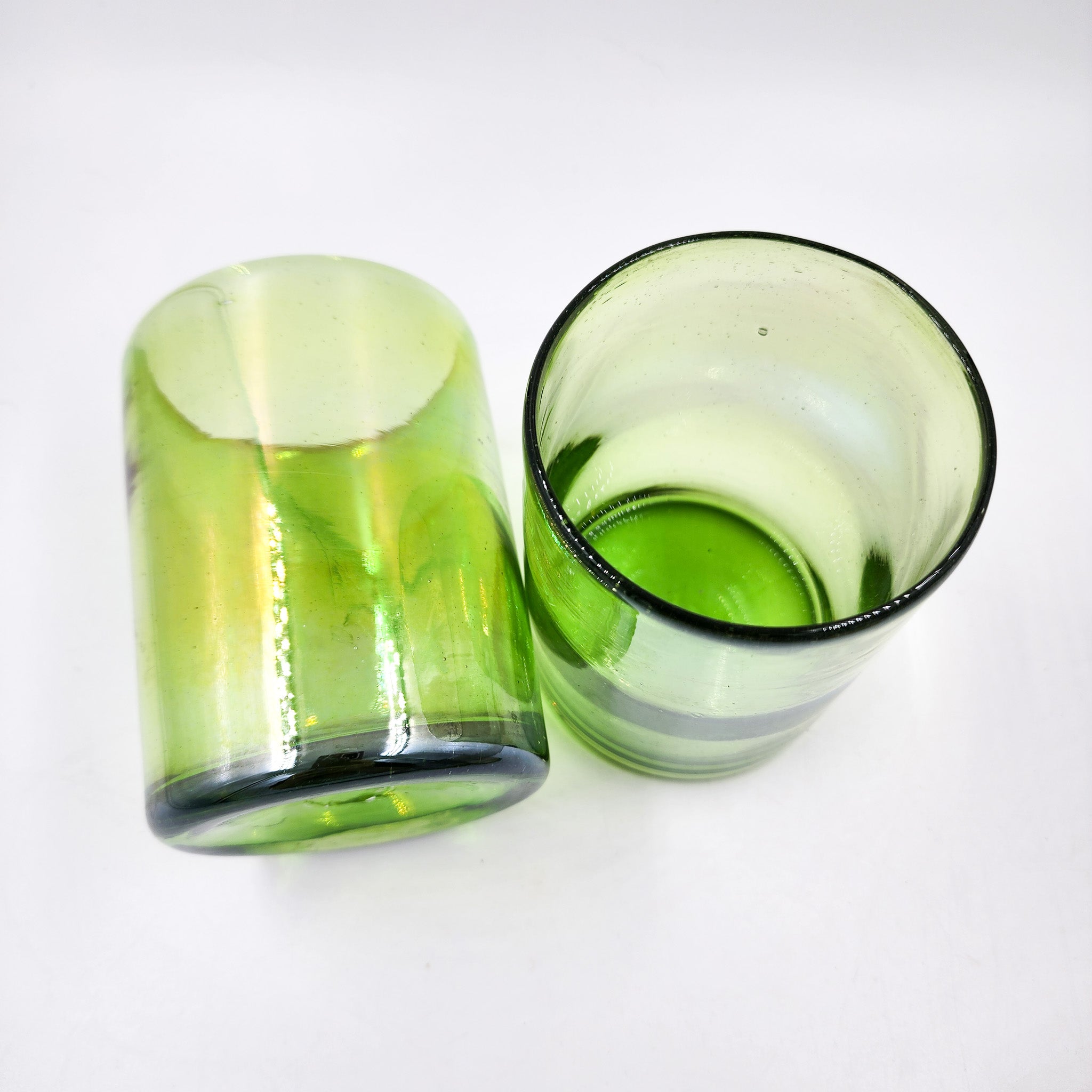 Vasos de vidrio soplado iridiscentes -set de 2